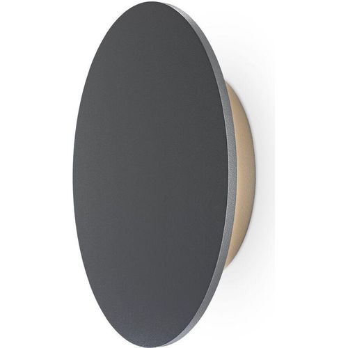 Wandleuchte außen Metall LED IP65 Ø 18 cm cm breit Graphit rund warmweiß 3000 K 1050 lm Modern