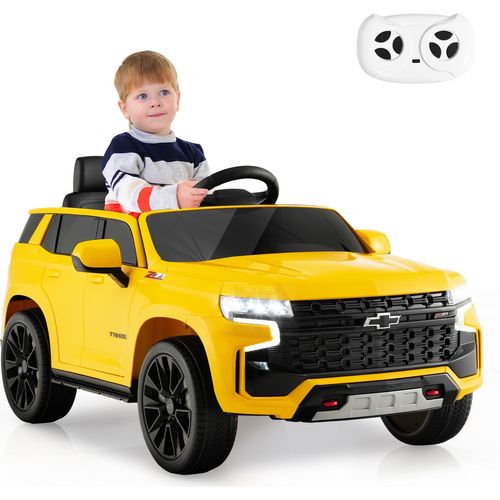 COSTWAY Chevrolet Elektroauto für Kinder, Elektrofahrzeug für Kinder ab 3 Jahren (Gelb)