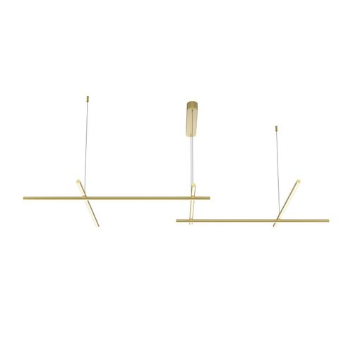 Hängelampe LED Aluminium H: max. 310 cm in Gold 3000 K warmweiß 1900 lm Modern Pendelleuchte
