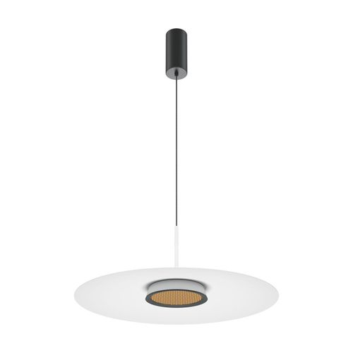 LED Pendelleuchte Aluminium Ø 50 cm rund H: max. 328 cm in Schwarz Weiß Gold warmweiß 3000 K 800 lm Modern