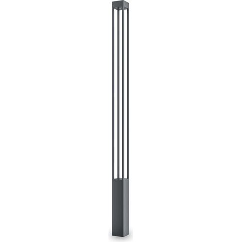 Pollerleuchte LED Metall 200 cm IP65 Graphit eckig warmweißes Licht 3000 K 1500 lm Modern Außenleuchte