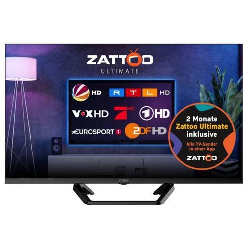 Strong TV LED-Fernseher SRT 40FG6733C Zattoo Schwarz Smart TV 40 Zoll