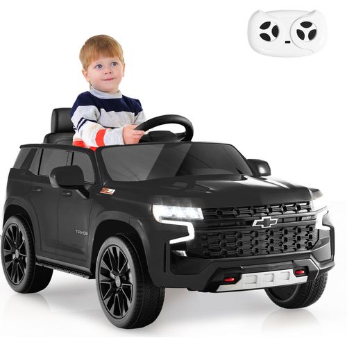 COSTWAY Chevrolet Elektroauto für Kinder, Elektrofahrzeug für Kinder ab 3 Jahren (Schwarz)