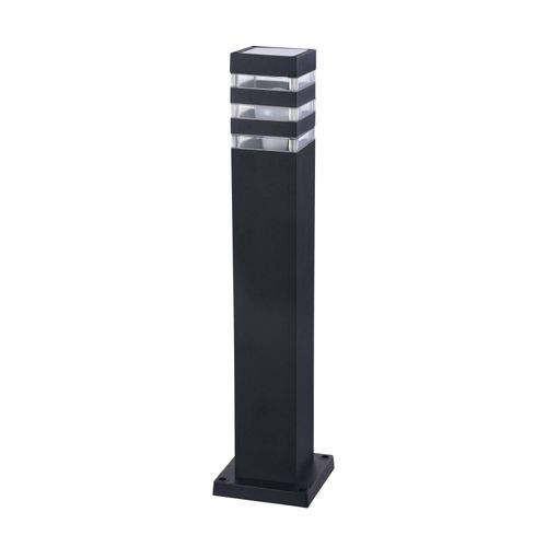 Pollerleuchte Aluminium E27 IP54 61 cm Schwarz eckig Modern Stehlampe außen