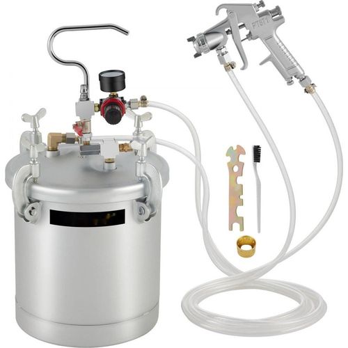 Farbspritzpistole - 10 Liter, 30 PSI Farbbehälter, Lackhalterung - Farbsprühsystem für Wasserfarben, Flecken, Lacke - feine Oberflächen - Innen- und Außenprojekte