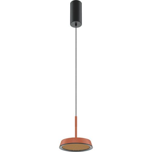 Hängelampe Aluminium LED Ø 15,3 cm H: max. 327 cm Schwarz Orange rund 3000 K warmweiß 700 lm Modern