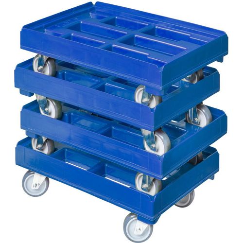 4 Stück Hygienetransportroller mit 4 Lenkrollen blau