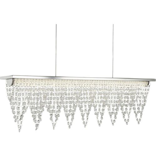 Hängeleuchte LED Edelstahl H: max. 120 cm Chrom länglich 4000 K neutralweißes Licht 1445 lm Modern Kristall