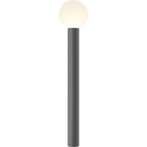 Außenleuchte Aluminium 80 cm IP54 Grau Weiß E27 rund Kugel Schirm Modern