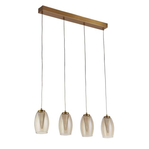 Hängeleuchte LED Metall H: max. 150 cm in Bronze länglich 3000 K warmweißes Licht 1573 lm Modern