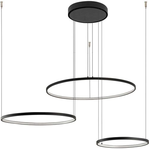 Pendelleuchte Aluminium Metall LED H: max. 140 cm Schwarz neutralweißes Licht 4000 K 1800 lm Modern