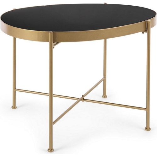 Beistelltisch Rashida 63 x 46 x 45 cm Stahl Glas Schwarz Gold