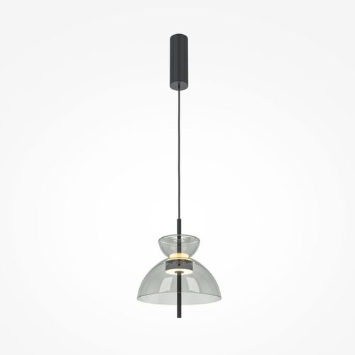 Hängeleuchte Metall Rauchglas LED H: max. 348 cm Schwarz Grau warmweiß 3000 K 1200 lm Modern Hängelampe