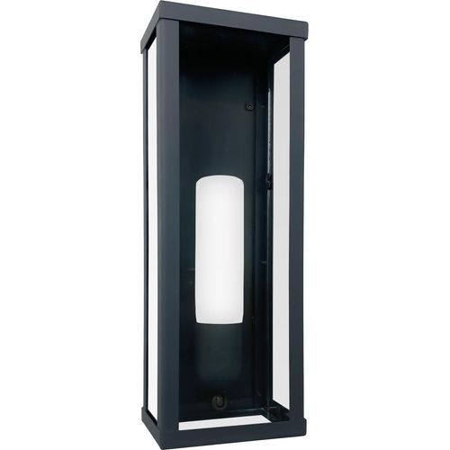 Wandlampe außen Eisen Glas H: 36 cm IP43 in Bronze dunkel matt E27 eckig Modern