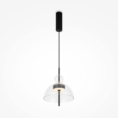 Hängelampe Metall Glas LED H: max. 348 cm Schwarz 3000 K warmweißes Licht 1200 lm Modern Pendelleuchte