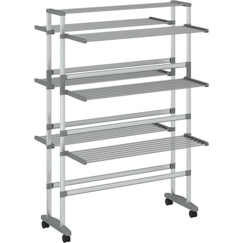 Prolenta Premium - Wäscheständer mit Rollen 89x64x129 cm Aluminium