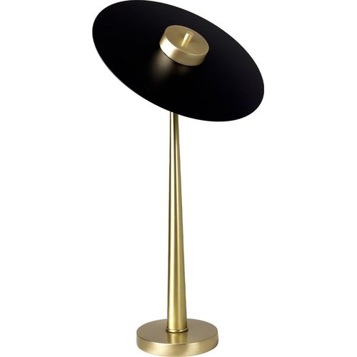 Tischlampe LED Echt-Messing Eisen Ø 30 cm rund 53 cm in Bronze hell Schwarz warmweißes Licht 2700 K 1150 lm
