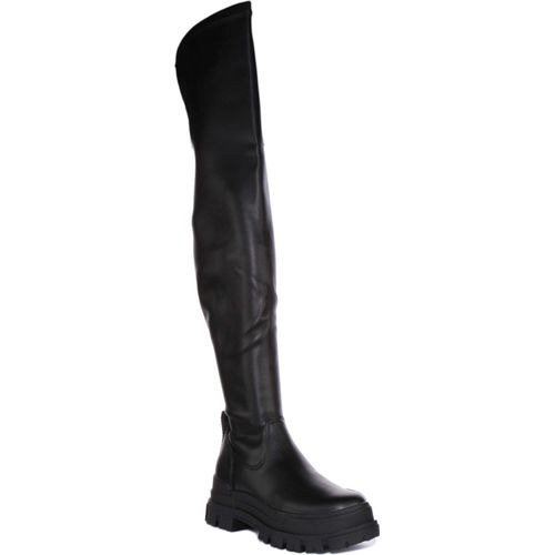 Buffalo Aspha Stretch Overknee - Schwarz Kunstleder : 37 : Normal Größe: 37 Weite: Normal