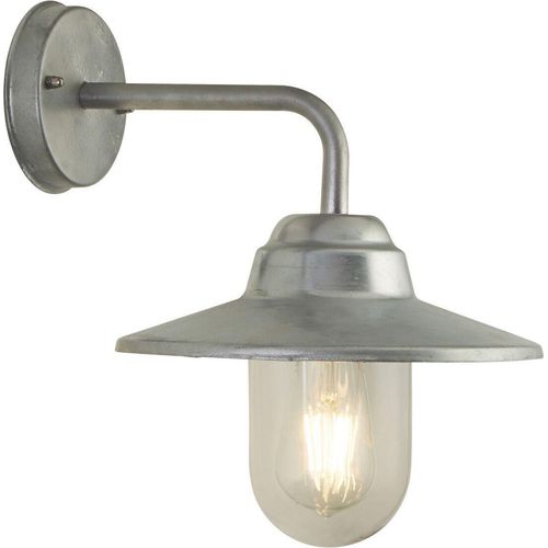 Wandlampe außen Metall Glas E27 IP44 33 cm hoch in Silber Maritim Außenwandlampe