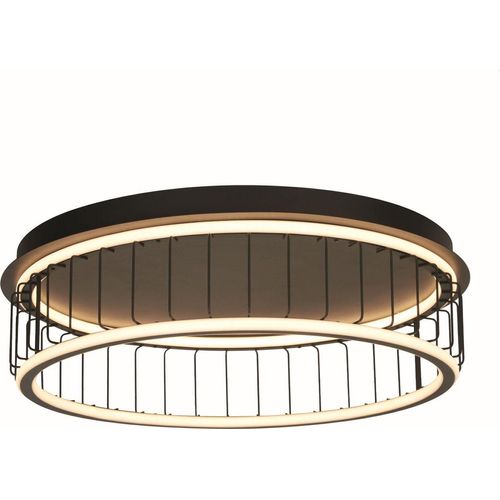 LED Deckenlampe Metall Ø 60 cm rund Schwarz Weiß 3000 K warmweiß 861 lm Modern Deckenleuchte