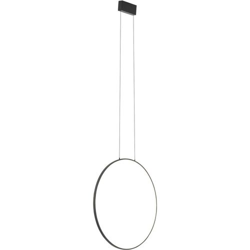 Pendelleuchte LED Aluminium Metall H: max. 140 cm Schwarz rund warmweiß 3000 K 660 lm Modern Hängelampe