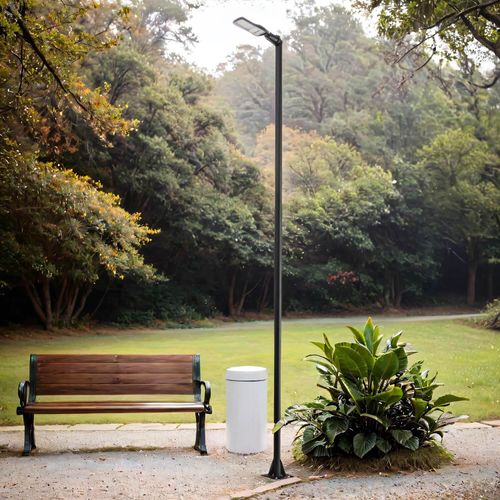 LED Außenleuchte Aluminium Metall IP65 neutralweiß 4000 K 5900 lm 392 cm Schwarz Modern Stehleuchte außen