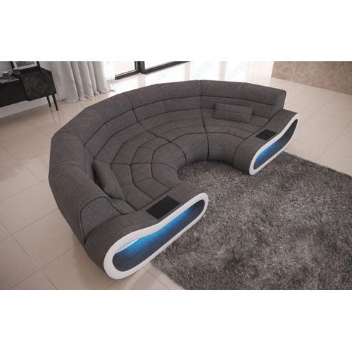 Big Sofa Concept Stoffsofa mit Licht USB Webstoff Strukturstoff