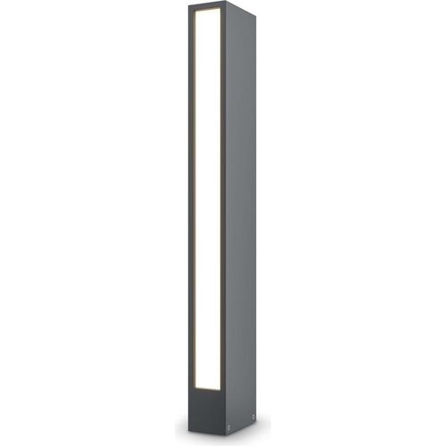 LED Pollerleuchte Metall 60 cm hoch IP65 Graphit eckig warmweiß 3000 K 450 lm Modern Stehlampe außen