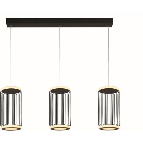 Hängeleuchte Metall LED H: max. 150 cm Schwarz Weiß länglich warmweiß 3000 K 996 lm Modern Pendelleuchte