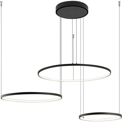 LED Hängeleuchte Aluminium Metall H: max. 140 cm Schwarz 3000 K warmweiß 1600 lm Modern Hängelampe