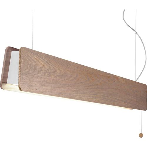 Hängeleuchte Metall Holz H: max. 150 cm Eiche Weiß länglich warmweiß 3000 K 2300 lm Modern Pendelleuchte