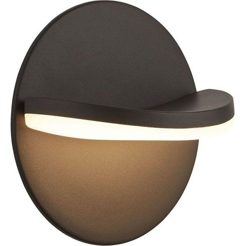 Außenleuchte Wand Aluminium LED IP65 rund Ø 18 cm Anthrazit warmweißes Licht 3000 K 755 lm Modern