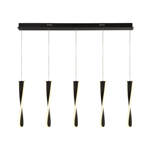 LED Pendelleuchte Metall H: max. 120 cm Schwarz länglich warmweiß 3000 K 1052 lm Modern