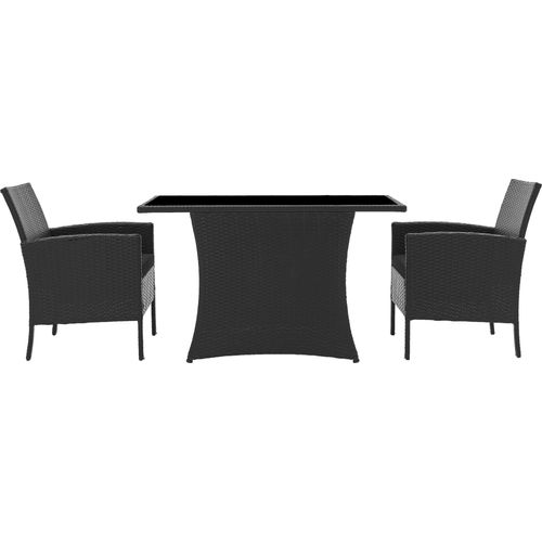 TPFGarden SITZGRUPPE Mubi 2 Sessel, 2 Sitzkissen, 1 Tisch, Schwarz