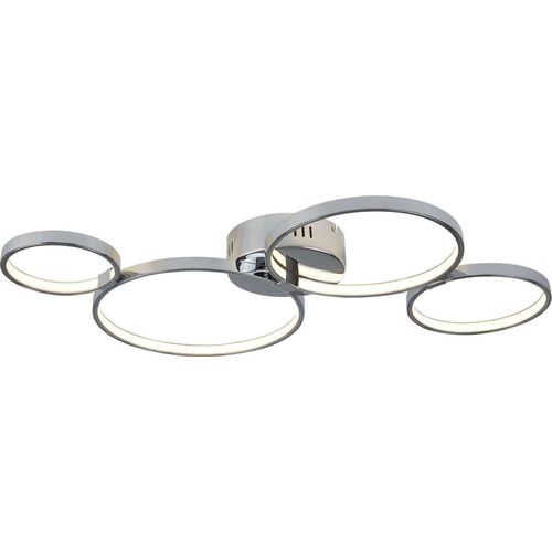 Deckenlampe LED mit Dimmer Metall Chrom 3000 K warmweißes Licht 2240 lm Modern Deckenleuchte