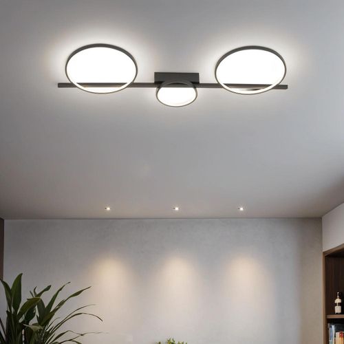 Deckenleuchte Aluminium LED Schwarz länglich warmweißes Licht 3000 K 1100 lm Modern