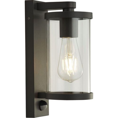 Wandleuchte außen Bewegungsmelder 29 cm hoch IP44 Schwarz E27 Modern Außenlampe Wand