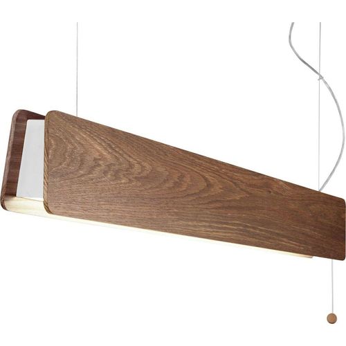 Hängeleuchte Metall Holz H: max. 150 cm Raucheiche Weiß länglich warmweißes Licht 3000 K 2300 lm Modern