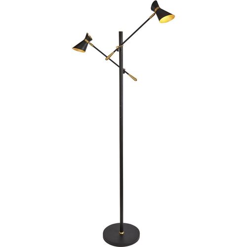 LED Stehleuchte Metall 3000 K warmweiß 800 lm 160 cm in Schwarz Gold Retro Stehlampe