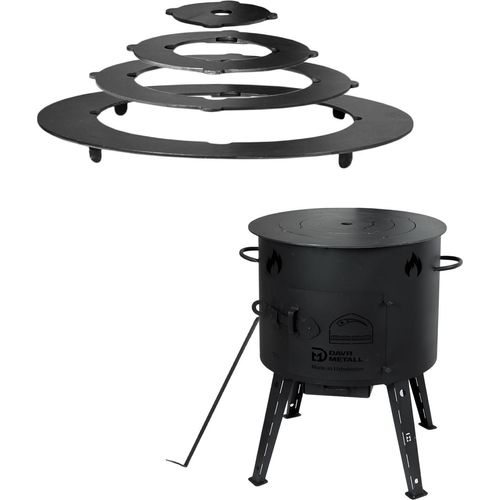 Ø40cm Uchag 2mm Stahl Utschak-Ofen Adapter-Ringe Utschag Feldküche Feuerstelle Campingofen Außenküche Eintopfofen