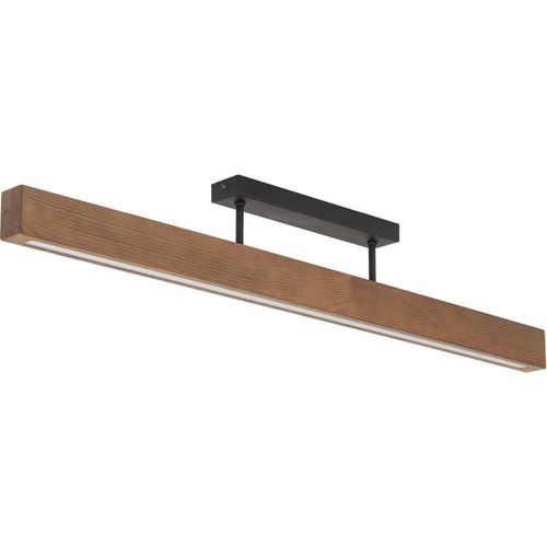 Deckenleuchte LED Metall Holz Schwarz Walnuss länglich 3000 K warmweißes Licht 2807 lm Modern Deckenlampe