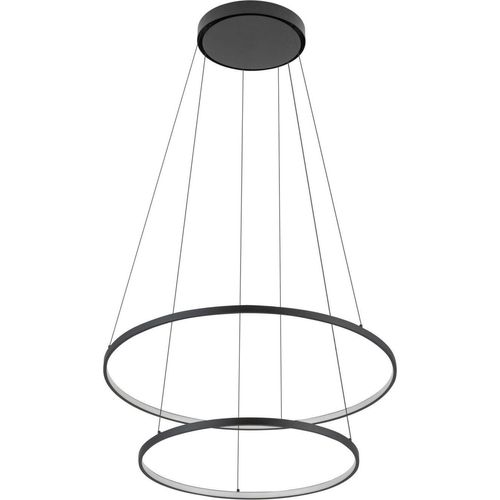 Hängeleuchte LED Aluminium Metall Ø 60 cm H: max. 140 cm Schwarz rund 4000 K neutralweiß 1300 lm Modern