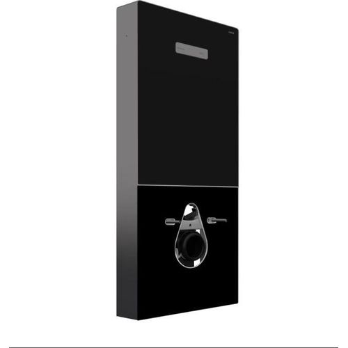 VIGOUR INDIVIDUAL 5.0 WC-Modul Schwarz Hartglas mit 2-Mengen-Spülung und Edelstahlrahmen