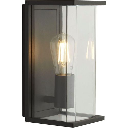 Wandlampe außen Aluminium E27 IP44 H: 27 cm Dunkelgrau eckig Vintage Design Außenleuchte Wand