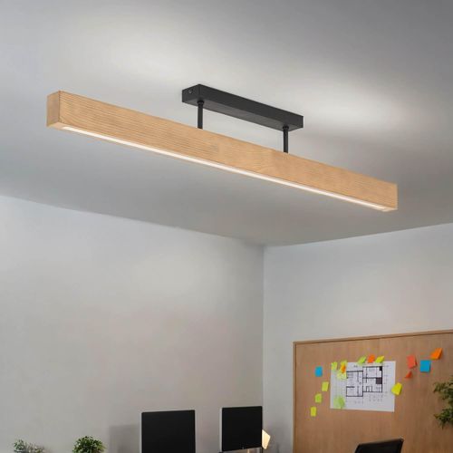 LED Deckenleuchte Metall Holz Schwarz Kiefer länglich warmweißes Licht 3000 K 2807 lm Modern Deckenlampe