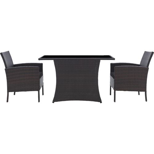 TPFGarden SITZGRUPPE Mubi 2 Sessel, 2 Sitzkissen, 1 Tisch, Braun