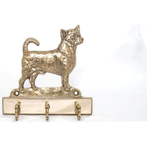 Chihuahua Kurzhaar - Schlüsselhalter mit Hund, Messinggriff für Hundezubehör, elegante Dekoration für den Flur der Marke Art-Dog