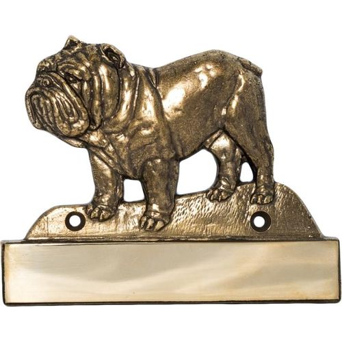 Bulldog, Englische Bulldogge - Haustürschild mit Hund, Messingschild mit Namen, personalisiertes Türschild mit Markennamen Art-Dog