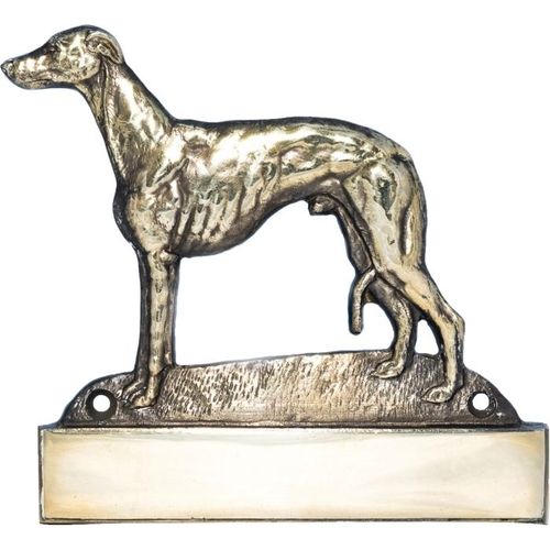 Whippet, Kleiner Englischer Windhund - Haustürschild mit Hund, Messingschild mit Namen, personalisiertes Türschild mit Markennamen Art-Dog