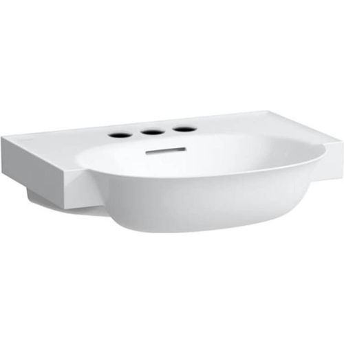 Laufen The New Classic Wastafel 60x48x16,5 cm met overloop 3 kraangat Mat Wit